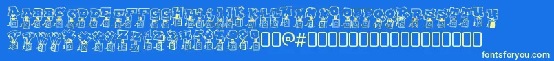 PopupfontioRegular Font – Yellow Fonts on Blue Background