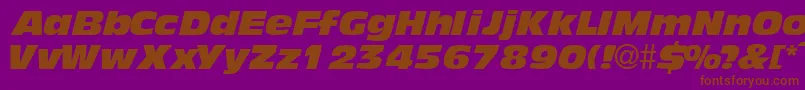 AndyblackdbItalic-Schriftart – Braune Schriften auf violettem Hintergrund