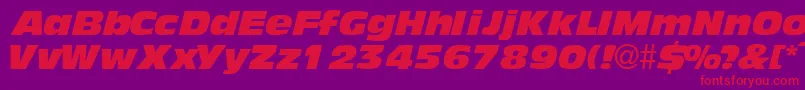 Fonte AndyblackdbItalic – fontes vermelhas em um fundo violeta