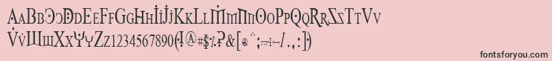 フォントFoy1cnd – ピンクの背景に黒い文字