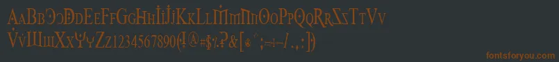 Foy1cnd-fontti – ruskeat fontit mustalla taustalla