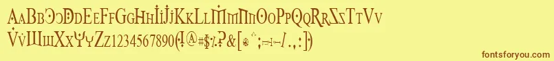 Foy1cnd Font – Brown Fonts on Yellow Background