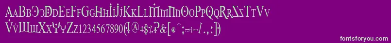 Foy1cnd-Schriftart – Grüne Schriften auf violettem Hintergrund