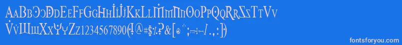 Foy1cnd Font – Pink Fonts on Blue Background