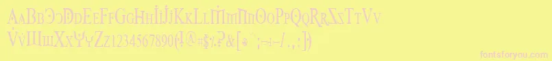 Foy1cnd Font – Pink Fonts on Yellow Background