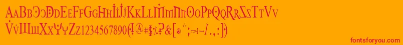 Foy1cnd Font – Red Fonts on Orange Background