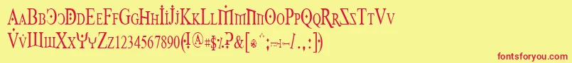 Foy1cnd Font – Red Fonts on Yellow Background