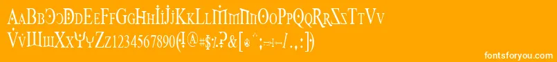 Foy1cnd-Schriftart – Weiße Schriften auf orangefarbenem Hintergrund