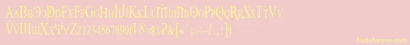 Foy1cnd-Schriftart – Gelbe Schriften auf rosa Hintergrund