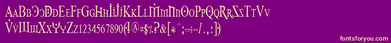 Foy1cnd Font – Yellow Fonts on Purple Background