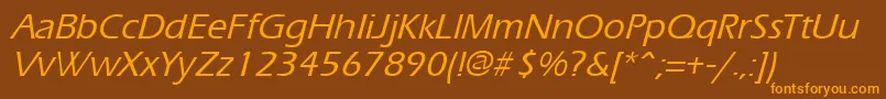 ErgoemildItalic Font – Orange Fonts on Brown Background