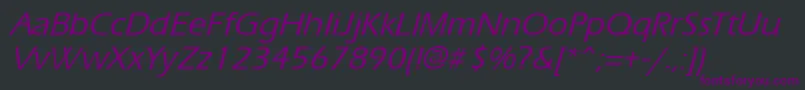 ErgoemildItalic Font – Purple Fonts on Black Background