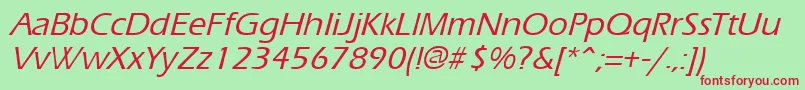 ErgoemildItalic Font – Red Fonts on Green Background