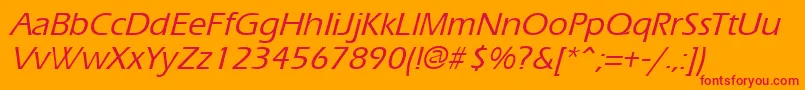 ErgoemildItalic Font – Red Fonts on Orange Background