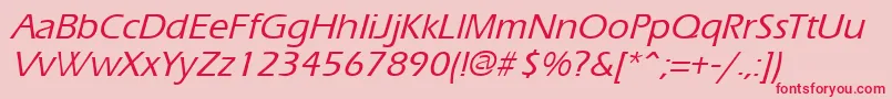 ErgoemildItalic Font – Red Fonts on Pink Background