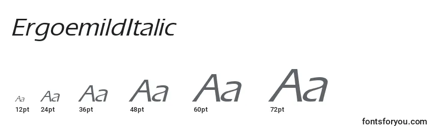 Größen der Schriftart ErgoemildItalic