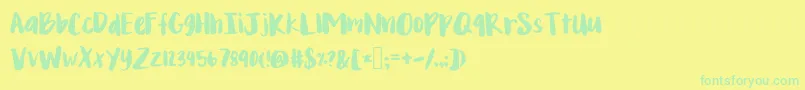 Czcionka Mixyonder – zielone czcionki na żółtym tle