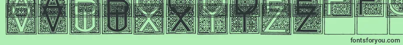 MosaicI-fontti – mustat fontit vihreällä taustalla