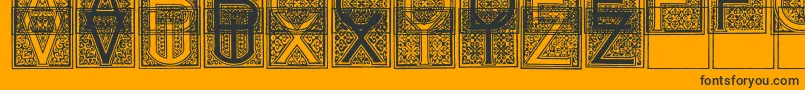 MosaicI-fontti – mustat fontit oranssilla taustalla