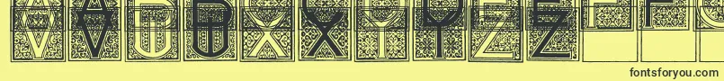 MosaicI-Schriftart – Schwarze Schriften auf gelbem Hintergrund