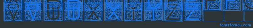 フォントMosaicI – 黒い背景に青い文字