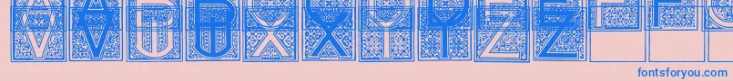MosaicI Font – Blue Fonts on Pink Background