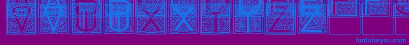 MosaicI-fontti – siniset fontit violetilla taustalla