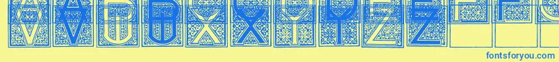 fuente MosaicI – Fuentes Azules Sobre Fondo Amarillo