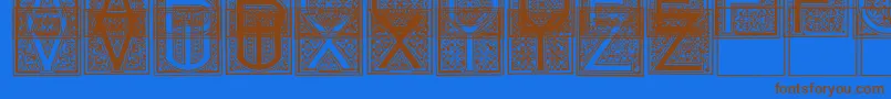 MosaicI Font – Brown Fonts on Blue Background