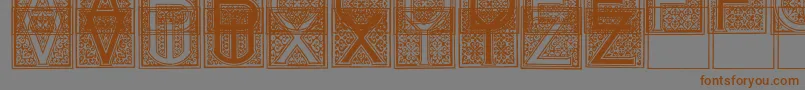 Czcionka MosaicI – brązowe czcionki na szarym tle