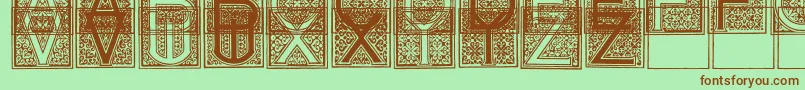 MosaicI-fontti – ruskeat fontit vihreällä taustalla