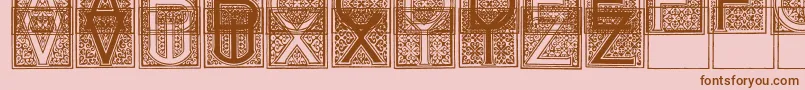 MosaicI-fontti – ruskeat fontit vaaleanpunaisella taustalla