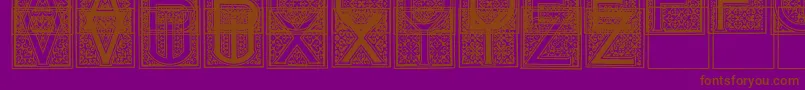 フォントMosaicI – 紫色の背景に茶色のフォント