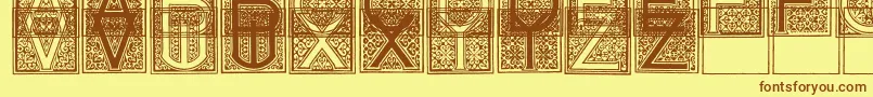 MosaicI-fontti – ruskeat fontit keltaisella taustalla
