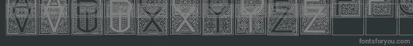 MosaicI-Schriftart – Graue Schriften auf schwarzem Hintergrund