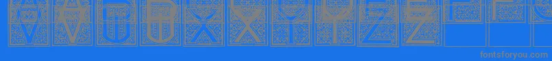 MosaicI-fontti – harmaat kirjasimet sinisellä taustalla