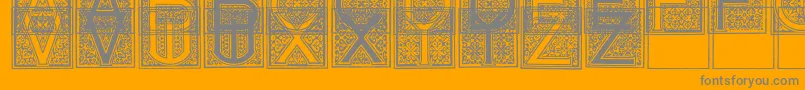 MosaicI-Schriftart – Graue Schriften auf orangefarbenem Hintergrund