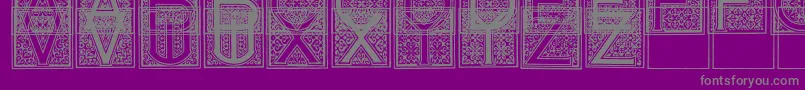 フォントMosaicI – 紫の背景に灰色の文字