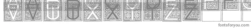 MosaicI-Schriftart – Graue Schriften auf weißem Hintergrund