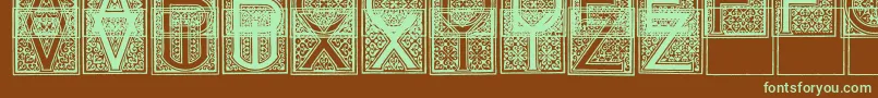 Czcionka MosaicI – zielone czcionki na brązowym tle
