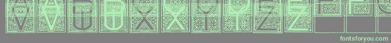 MosaicI Font – Green Fonts on Gray Background