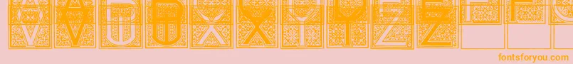Fonte MosaicI – fontes laranjas em um fundo rosa