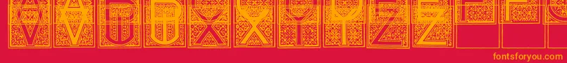 MosaicI Font – Orange Fonts on Red Background