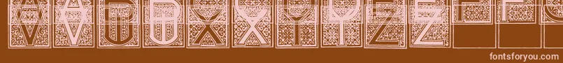 Czcionka MosaicI – różowe czcionki na brązowym tle