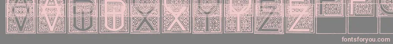 MosaicI-fontti – vaaleanpunaiset fontit harmaalla taustalla