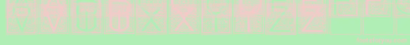 フォントMosaicI – 緑の背景にピンクのフォント