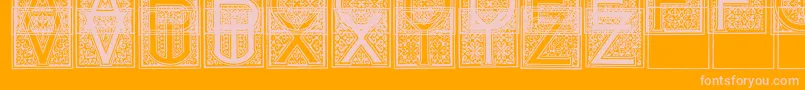 Шрифт MosaicI – розовые шрифты на оранжевом фоне