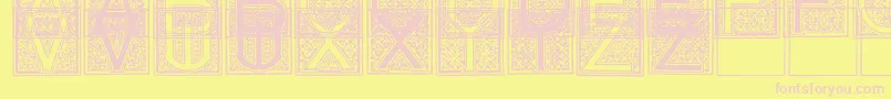 MosaicI Font – Pink Fonts on Yellow Background