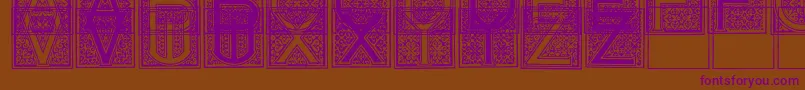 MosaicI-fontti – violetit fontit ruskealla taustalla