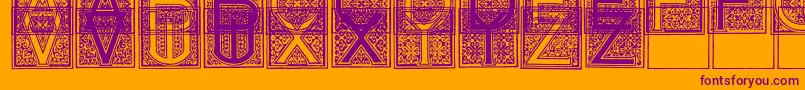 MosaicI-Schriftart – Violette Schriften auf orangefarbenem Hintergrund